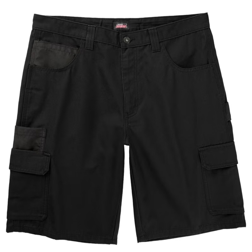 Genuine Dickies Mens Size 40 Relaxed Fit Cargo Shorts Black Utility Workwear